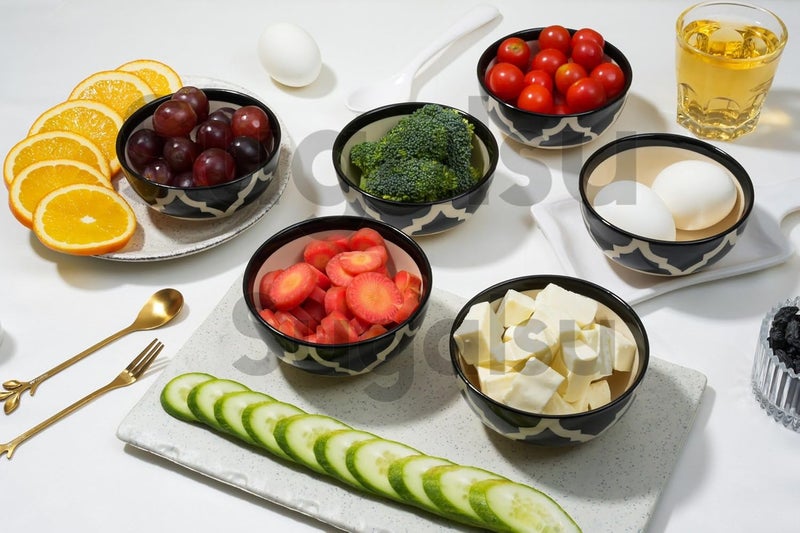 Sugalsu Cereal Bowls Set of 6 4 Inch Small Dessert Bowls for Fruit Snack Ice Cream Microwave Safe Bowls for Kitchen Decor and Housewarming Gift DishwasherBlack - Image 4