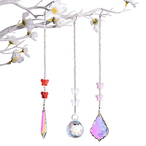 LONGWIN 100pcs Crystal Butterfly Beads - LONGWIN 14mm Multicolor Glass Beads for Jewelry Making Chandelier Parts - Image 5