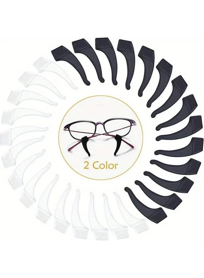 White 20PCS Silicone Non Slip Glasses Ear Hook Temple Covers Hypoallergenic Accessories - Image 3
