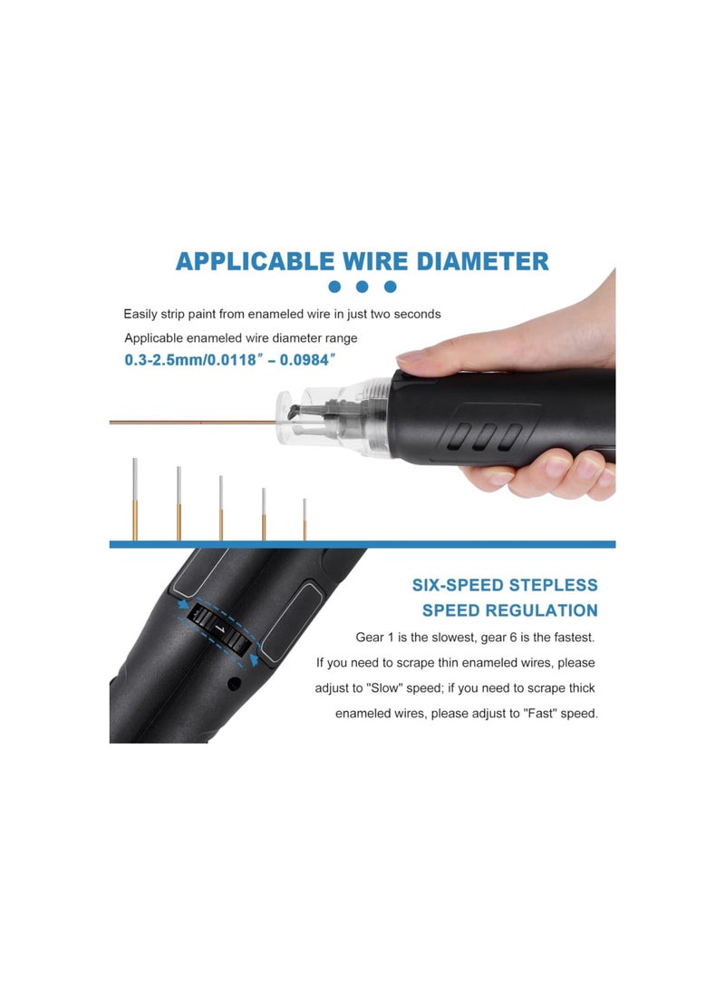 silvercnc - Cordless Magnet Wire Stripping Machine 2000mAh 50W for Enameled Wire 0.0118”-0.0984”, Handheld Enameled Wire Stripper w/Extra Battery - Image 1
