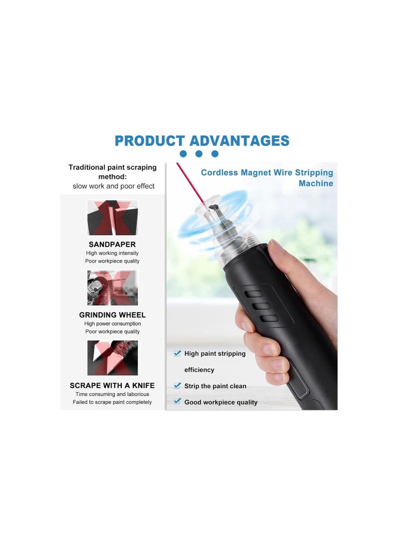 silvercnc - Cordless Magnet Wire Stripping Machine 2000mAh 50W for Enameled Wire 0.0118”-0.0984”, Handheld Enameled Wire Stripper w/Extra Battery - Image 1
