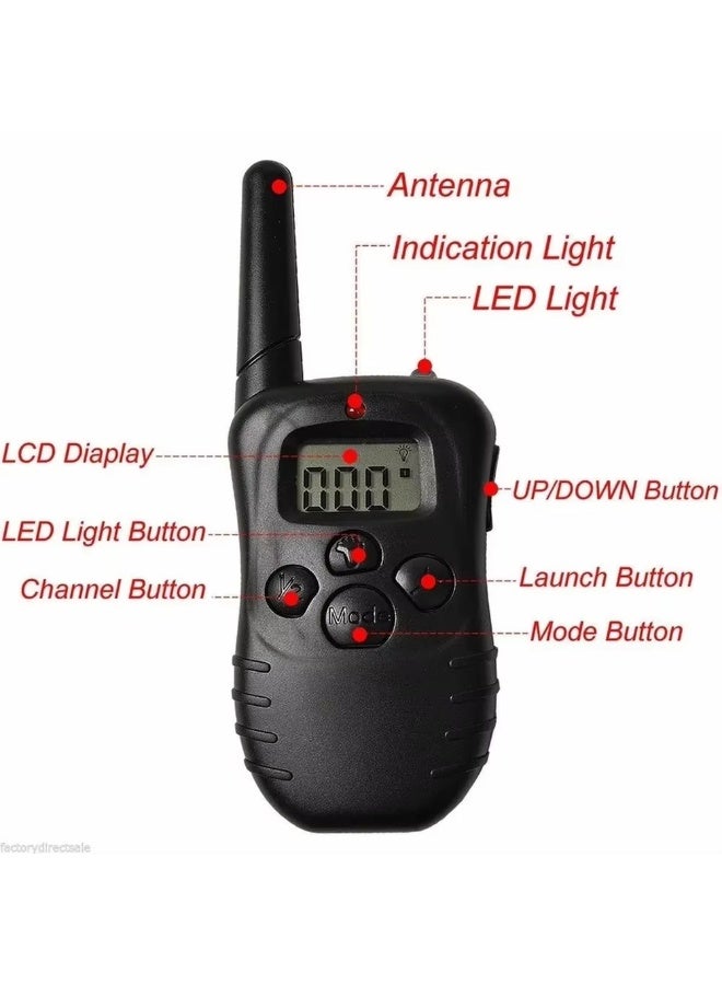 Electric Dog Training Collar with Remote 300M, Rechargeable Waterproof Shock Collar for Large Small Dogs, 100 Levels Vibration Static, LCD Display, Adjustable Anti Barking Trainer for Pet Stop Barking-998DR - Image 3