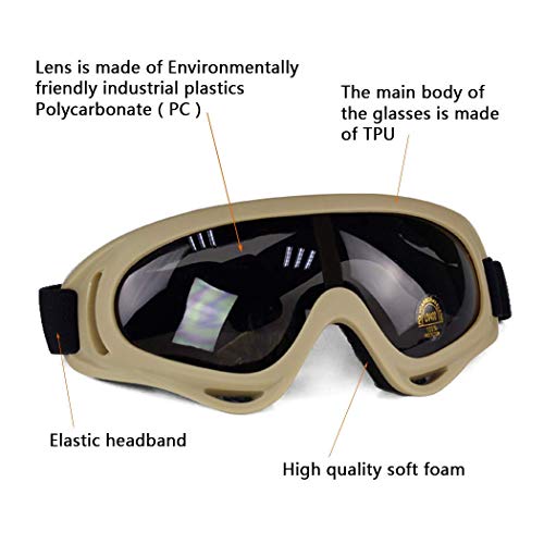 AOUTACC Airsoft Protective Gear Set, Half Face Mesh Mask with Ear Protection and Tactical Goggles for Adult Men Women BBS Paintball Shooting CS Survival Games Cosplay (DD) - Image 5