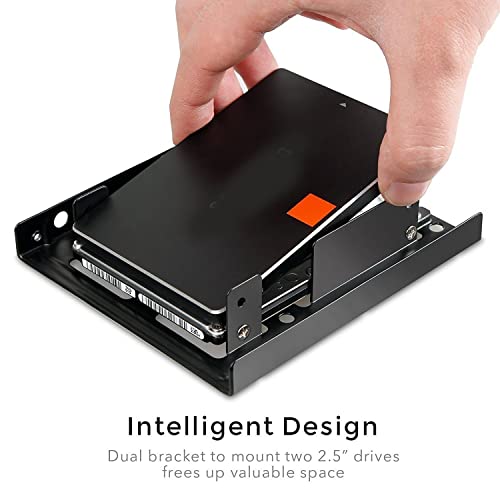 LipiWorld® Dual 2.5 inch to 3.5 inch Internal Hard Disk Drive SSD/HDD Adapter Mounting Kit Bracket with Sata 3 Cable and 4 Pin Molex to Single SATA Power Cable (HDD Mounting Kit Combo) - Image 3