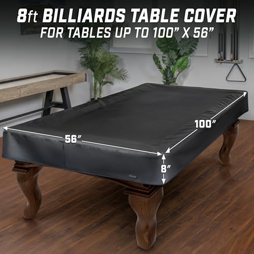 GoSports 8 ft Premium Leatherette Pool Table Cover Waterproof Tearproof Heavy Duty Indoor Outdoor Billiard Table Cover - Image 3