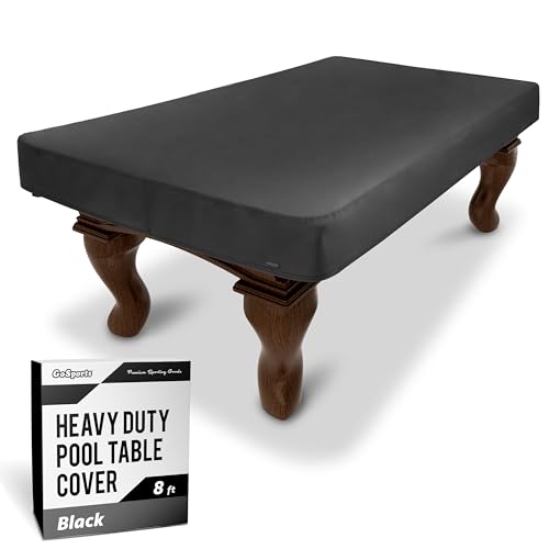GoSports 8 ft Premium Leatherette Pool Table Cover Waterproof Tearproof Heavy Duty Indoor Outdoor Billiard Table Cover - Image 1