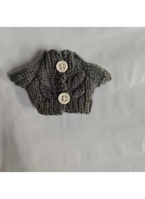 17cm Labubu Doll Knitted Sweater Pendant Gray