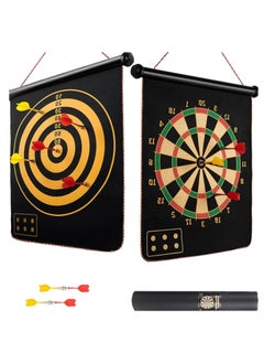 Rubik Magnetic Dartboard Set Hanging Roll Up Dartboard Set Leisure Sports for Kids adults with 6 Darts  - Image 1