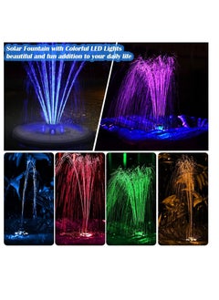Generic Solar Fountain Pump with 6 Color LED Lights, 3W Solar Water Pump with 7 Nozzles and 4 Anti-Collision Bars for Garden Fountain, Bird Bath, and Patio Pond Decor  - Image 2