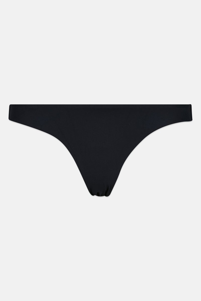 Roxy Women Plain Pull On Bikini Bottom, Black  - Image 1