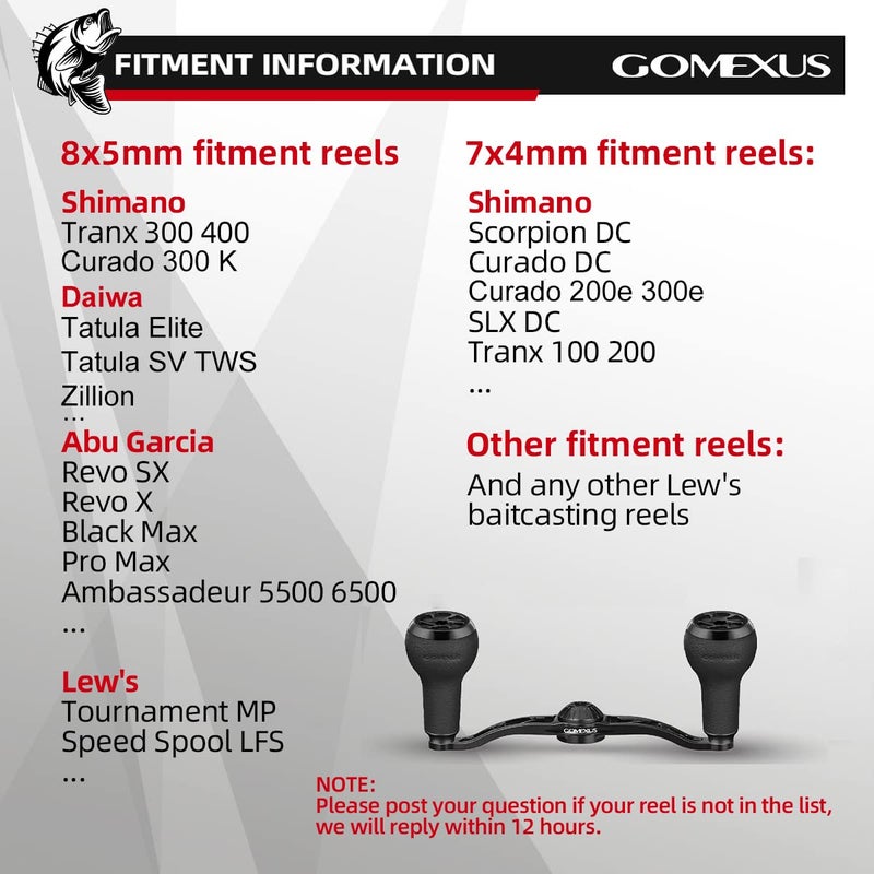 GOMEXUS Power Handle 7x4mm Compatible for Shimano SLX Tranx 100 200 Scorpion 13 Fishing Baitcasting Reel Handle 100mm | Bass Fishing - Image 4
