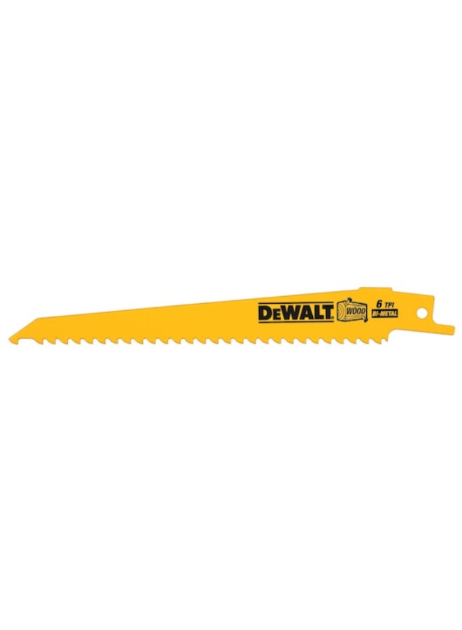 DEWALT 5-Piece Reciprocating General Purpose Blade Yellow and Black 152 mm DT2359-QZ - Image 1