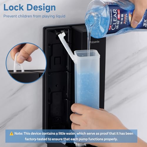 Pobamle Shampoo Dispenser for Shower - Shower Soap Dispenser Wall Mounted No Drill - Shampoo Body Wash Dispenser 2 Chamber - Easy Install for Bathroom Hotel Black 800ml - Image 4