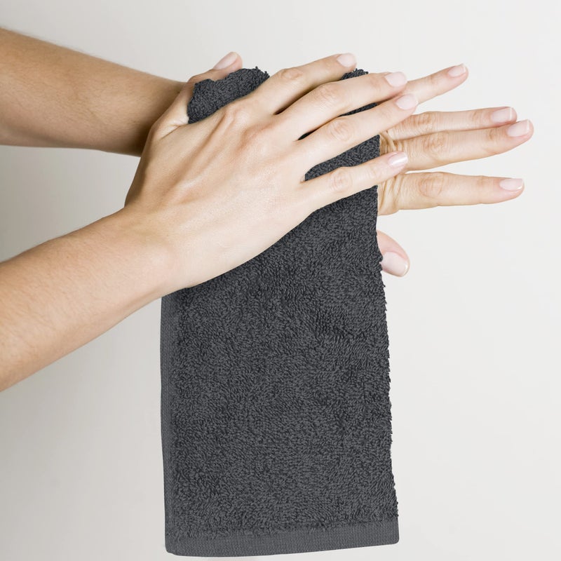 Utopia Towels 12 Pack Cotton Washcloths Set, 100% Ring Spun Cotton, Premium Flannel Face Cloths, Highly Absorbent and Soft Feel Fingertip Towels, Grey, White - Image 3