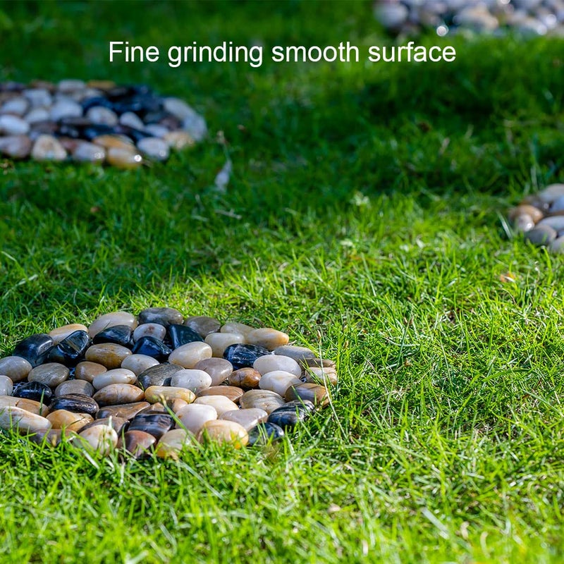 Qualdout River Rocks Stepping Stones Pavers Outdoor for Garden Walkway, Decorative Pebbles Polished Gravel for Backyard Lawn Patio Pathway Landscaping, Set of 6 (Roundness) - Image 3