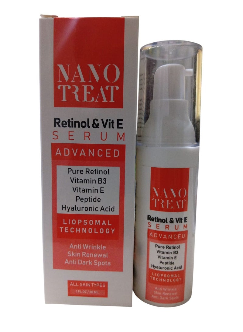 Nano Treat Retinol & Vitamin E Advanced Serum – Anti-Wrinkle, Skin Renewal, 30ml  - Image 2
