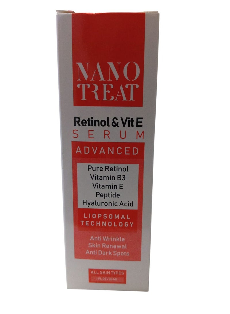Nano Treat Retinol & Vitamin E Advanced Serum – Anti-Wrinkle, Skin Renewal, 30ml  - Image 3