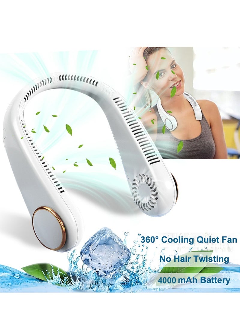 Portable Neck Fan Ultra-Cooling, Bladeless, Hands-Free Wearable Neck Fan, 3 Customizable Speeds, USB Rechargeable for Work, Travel, Sports - Image 1