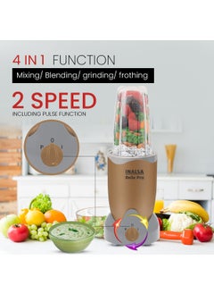 Inalsa INALSA Bullet Mixer Grinder|5 Jar include 2 Storage Jar For Smothies,Coffee,Dry fruits & Wet Grinding|600 W, Copper Motor|3 Blades Including Froth Blade with 2 Sipper & 1 Seasoning Cap|2 Yr Warranty  - Image 2