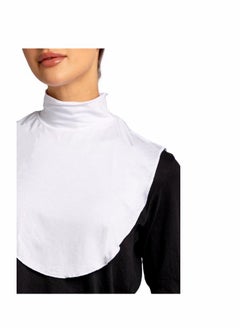 Perfectory PERFECTORY Women's Fake Collar Hijab Extensions Neck Cover, Full Coverage, Jersey Material, Stretchy Fit -White  - Image 4