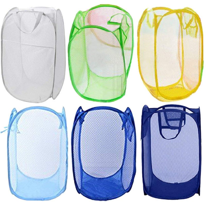 Kuber Industries Pack of 6 Nylon Mesh Laundry Basket, 20 LTR,CTKNEW216 - Image 1