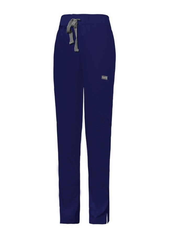Loquat Medical Uniform Scrubs Pants Unisex Elastic Waist Pants Workwear Navy Blue 