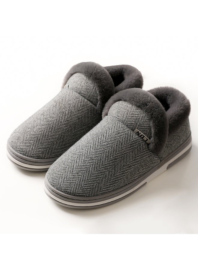 New Men's Home Non-Slip Cotton Slippers - Essential for Warmth in Autumn and Winter 
