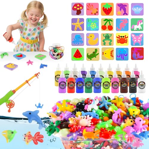 Nicella Magic Gel Water Elf Toy Kit Squishy Making Kit for Kids with 20PCS Aqua Fairy Water Gels Animal Mold Gift for Christmas Easter Birthday New Year Creative Art Craft Girls 39 Year Old 60ml - Image 1