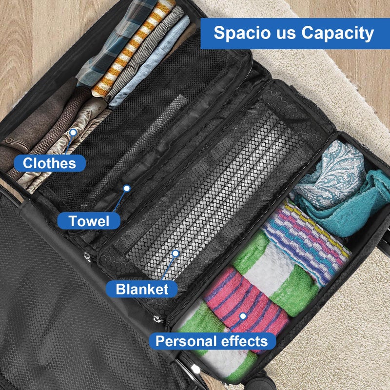 Olosar Suitcase Organizer, Travel Luggage Organizer Portable Hanging Travel Shelves Collapsible Hanging Packing Cubes for Carry on Suitcase, Black-M - Image 5