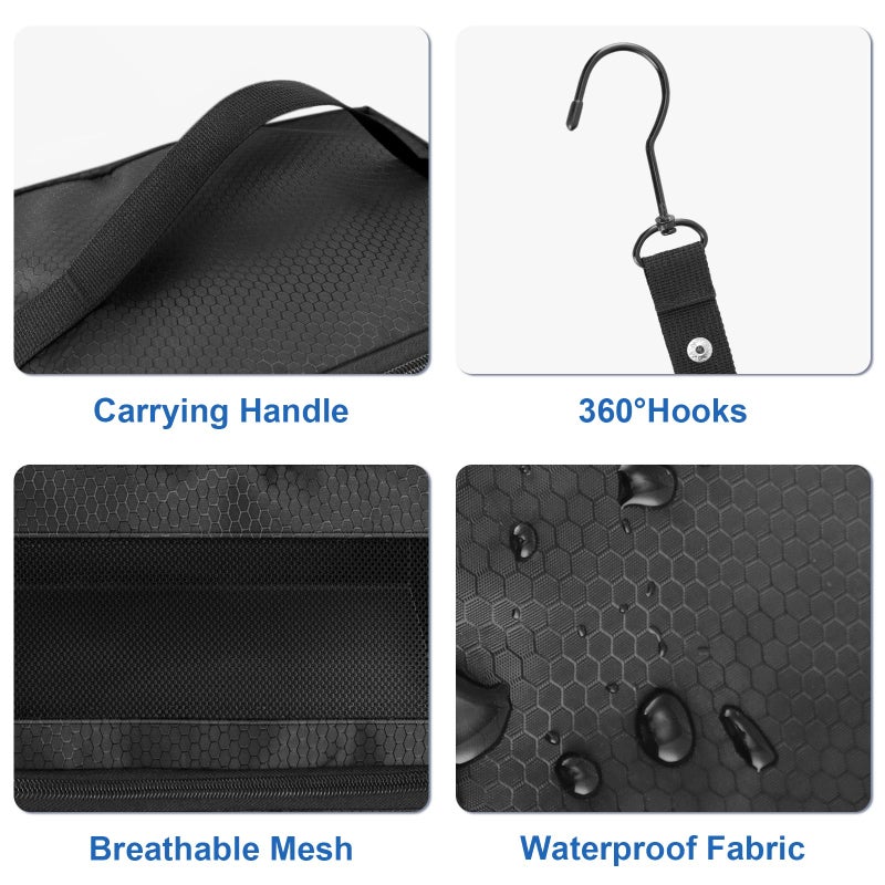 Olosar Suitcase Organizer, Travel Luggage Organizer Portable Hanging Travel Shelves Collapsible Hanging Packing Cubes for Carry on Suitcase, Black-M - Image 3