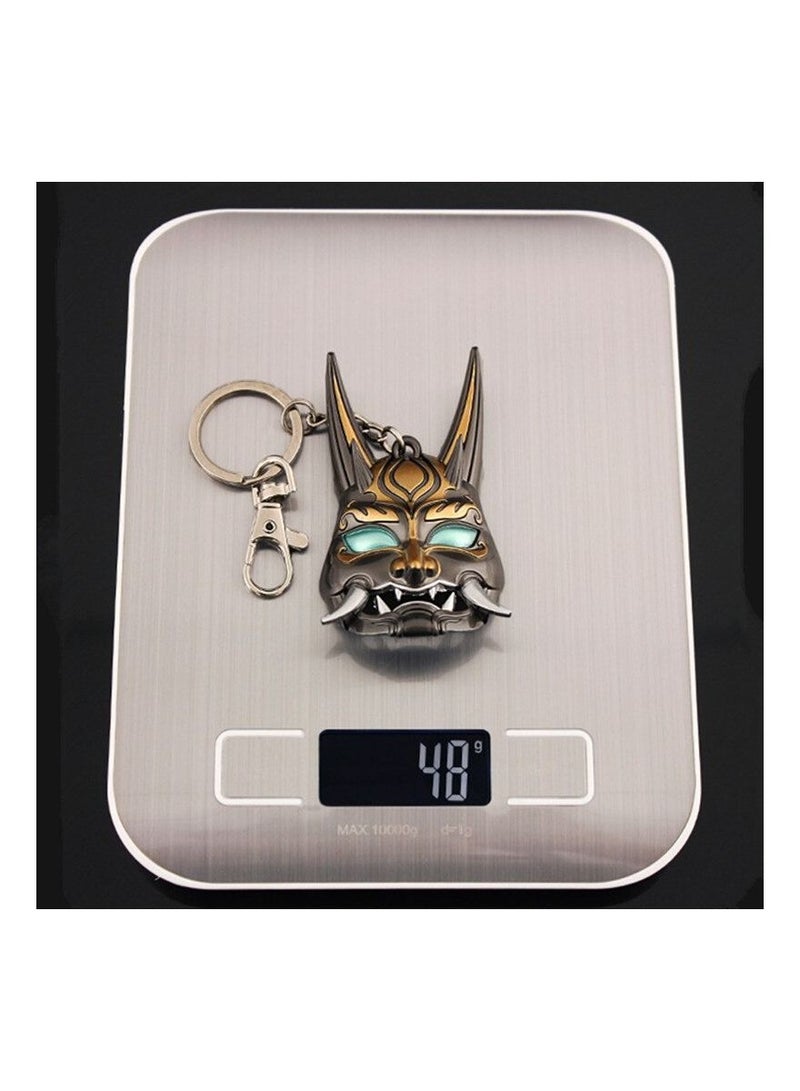 Generic Yasha Xiao Mask Cosplay Alloy Key Chains Keychain Metal Necklace Pendant Prop  - Image 5