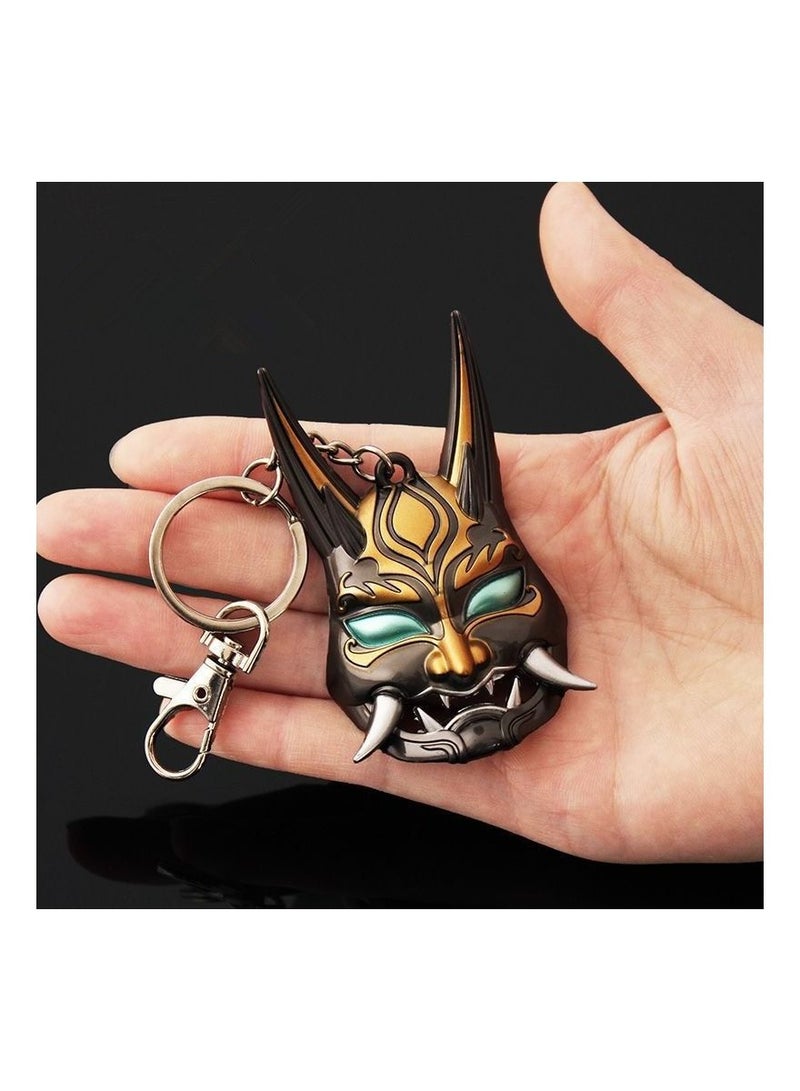 Generic Yasha Xiao Mask Cosplay Alloy Key Chains Keychain Metal Necklace Pendant Prop  - Image 2