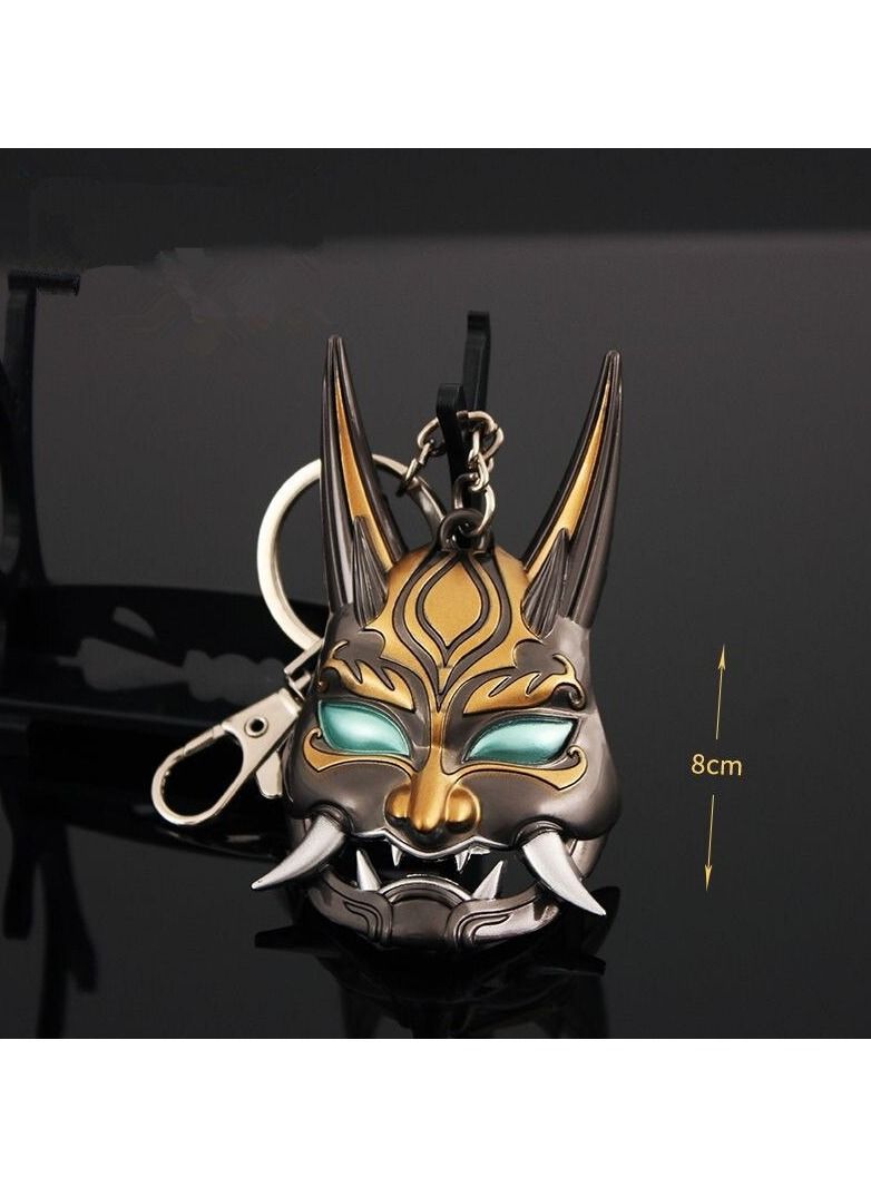 Generic Yasha Xiao Mask Cosplay Alloy Key Chains Keychain Metal Necklace Pendant Prop  - Image 4