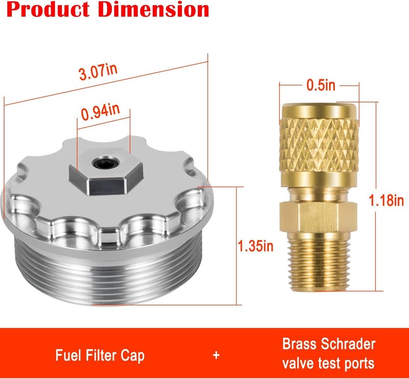 Camoo Aluminum Fuel Filter Cap with Pressure Port for Ford Diesel - Image 4