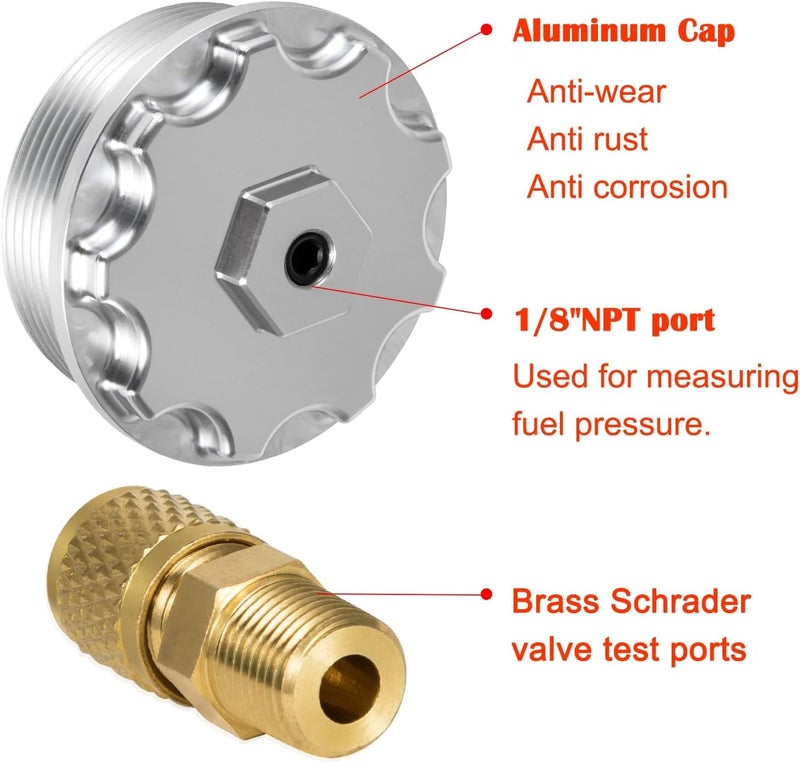 Camoo Aluminum Fuel Filter Cap with Pressure Port for Ford Diesel - Image 5