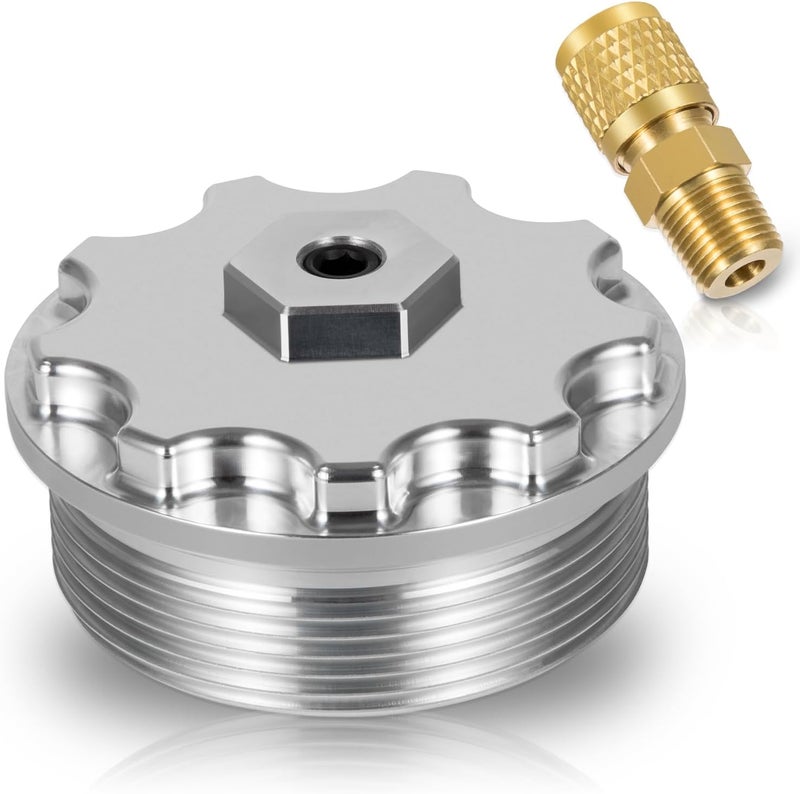 Camoo Aluminum Fuel Filter Cap with Pressure Port for Ford Diesel - Image 1