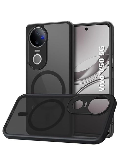 Magnetic Phone Case for vivo V50 5G Frosted Translucent Back Protective Slim Phone Cover