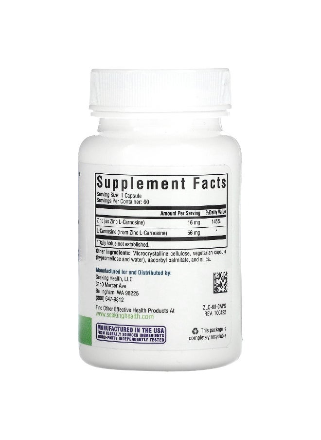 Seeking Health Seeking Health, Zinc Carnosine, 60 Vegetarian Capsules  - Image 2