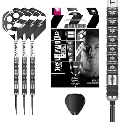 Target Darts Chris Dobey Hollywood Action 90% Tungsten Steel Tip Swiss Point Dart Set – 24G Player Edition Darts, Pro Grip Shafts & Pro Ultra No.2 Flights, SP Tool Included - Image 1