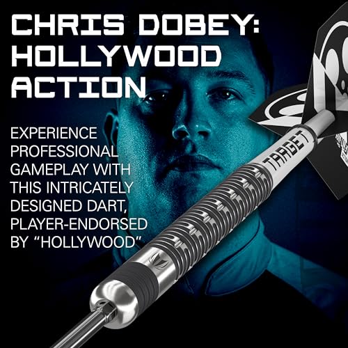 Target Darts Chris Dobey Hollywood Action 90% Tungsten Steel Tip Swiss Point Dart Set – 24G Player Edition Darts, Pro Grip Shafts & Pro Ultra No.2 Flights, SP Tool Included - Image 2