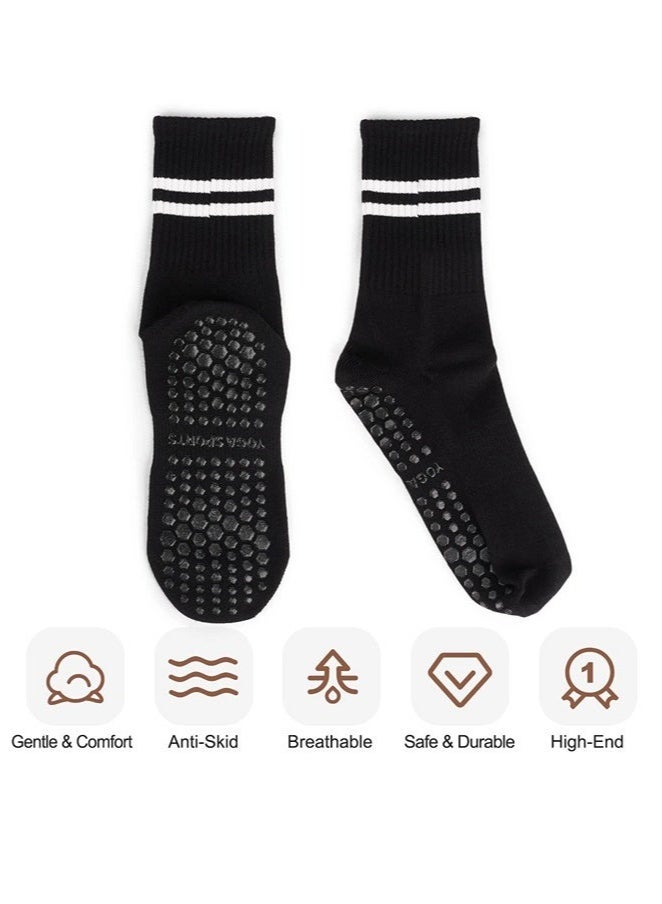 Generic 3 Pairs Yoga Socks For Women，Non Slip Socks Pilates Socks For Yoga,Pilates， Ballet, Dance, Workout, Hospital - Image 3