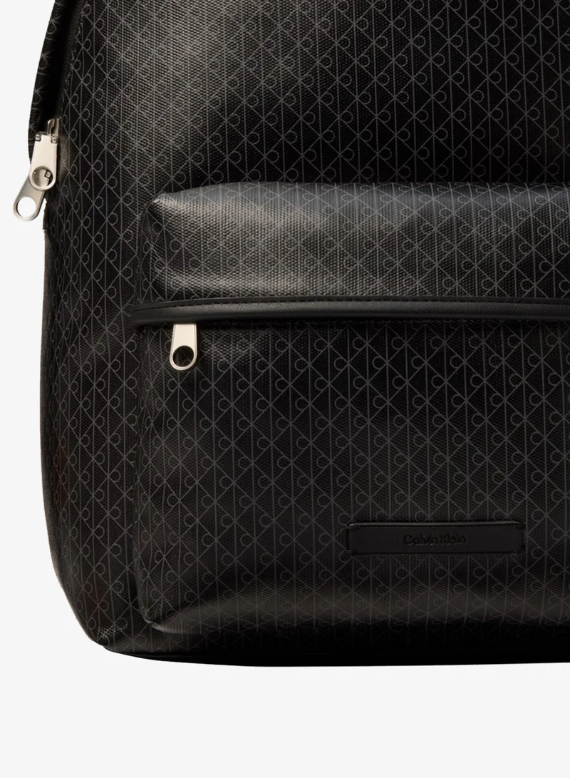 Calvin Klein  Coated Canvas Emblem Print Backpack for Men | Best Price UAE