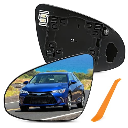 TOP-MAX Driver Side Mirror Glass Compatible with Toyota Camry 2012-2017, Avalon Hybrid 2013-2018, Left Side Rearview Mirror Glass Power Heated, Replaces 87947-06410 - Image 1