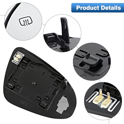 TOP-MAX Driver Side Mirror Glass Compatible with Toyota Camry 2012-2017, Avalon Hybrid 2013-2018, Left Side Rearview Mirror Glass Power Heated, Replaces 87947-06410 - Image 4