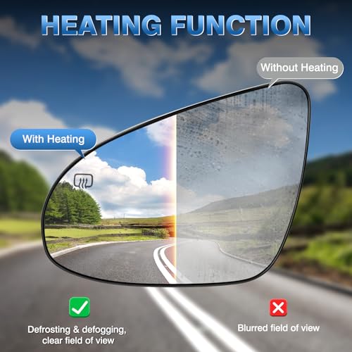 TOP-MAX Driver Side Mirror Glass Compatible with Toyota Camry 2012-2017, Avalon Hybrid 2013-2018, Left Side Rearview Mirror Glass Power Heated, Replaces 87947-06410 - Image 3