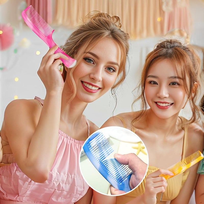 FHALLYNN Pink Hair Comb Set - Wide Tooth, Fine Tooth, Rat Tail, and Dual Comb for Women and Men - Image 5
