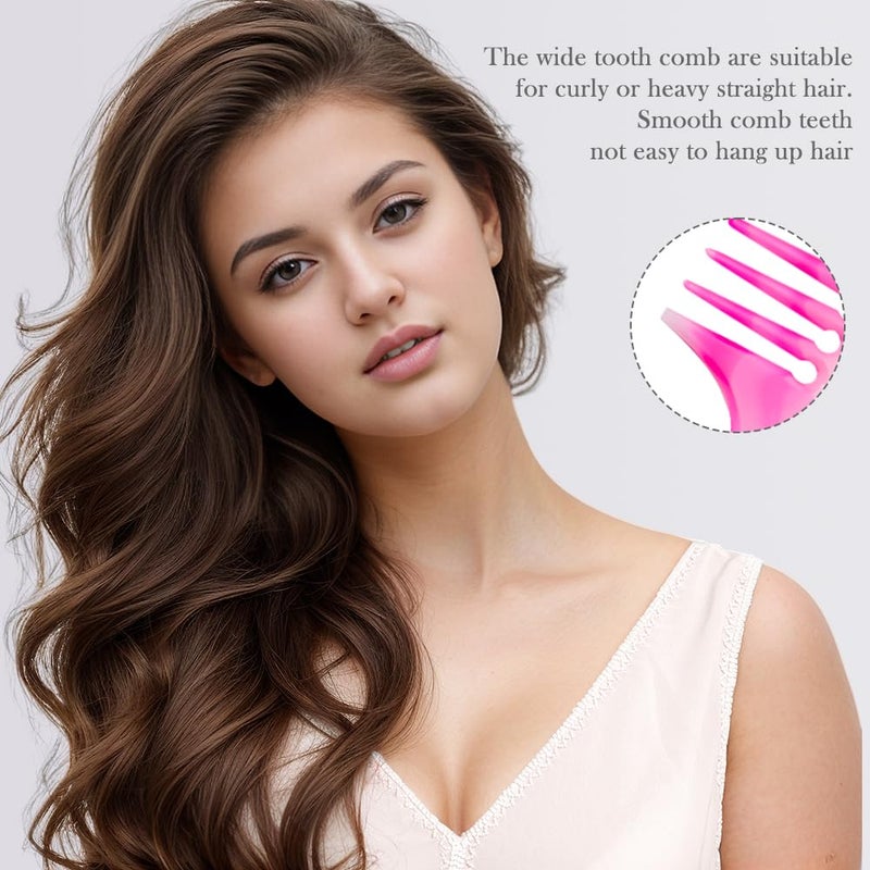 FHALLYNN Pink Hair Comb Set - Wide Tooth, Fine Tooth, Rat Tail, and Dual Comb for Women and Men - Image 4