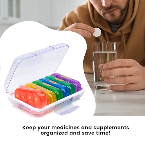 POPCUBE Premium Medicine organizer Box- Waterproof Weekly Medicine organizer- Medicine Box for home, 7 days tablet organizer For Home-Large Pill Organizer Box Case (Transparent, 4 Compartment) - Image 5