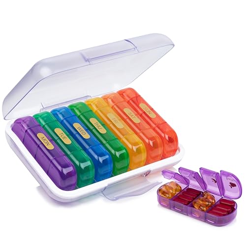 POPCUBE Premium Medicine organizer Box- Waterproof Weekly Medicine organizer- Medicine Box for home, 7 days tablet organizer For Home-Large Pill Organizer Box Case (Transparent, 4 Compartment) - Image 1