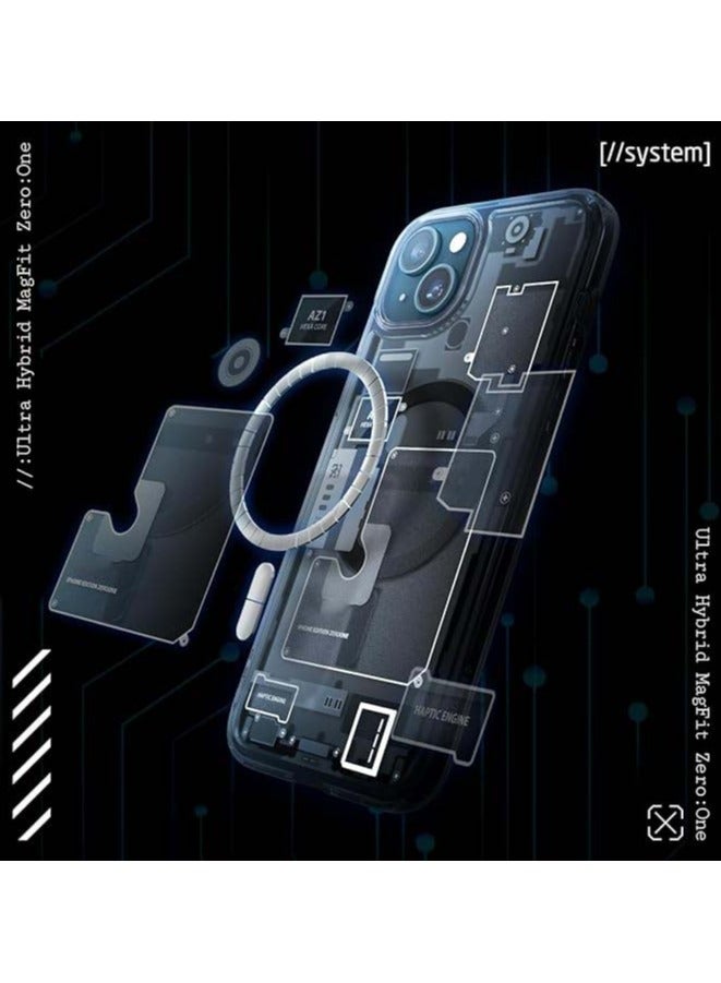 Techie iPhone 15 Plus MagSafe Case – Spigene Ultra Hybrid Zero One MagFit with Metal Ring – Slim Teardown Design – Compatible with Wireless Charging & MagSafe Accessories – Black - Image 5